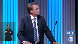 O presidente e candidato à reeleição, Jair Bolsonaro (PL), participou de debate na TV Globo 
