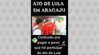 Alegação falsa de confusão durante ato de Lula em Sergipe