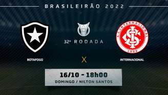 Botafogo e Internacional se enfrentam pelo Brasileirão (Arte Lance!)