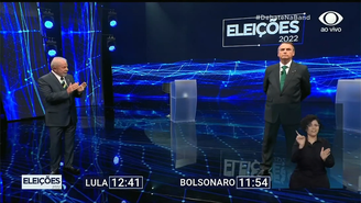 Lula e Bolsonaro em debate na Band