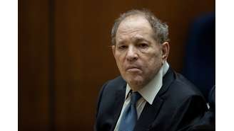 O ex-produtor de Hollywood Harvey Weinstein em tribunal em Los Angeles.