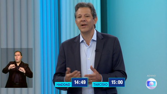 Fernando Haddad (PT) participa de debate com Tarcísio de Freitas (Republicanos) na TV Globo