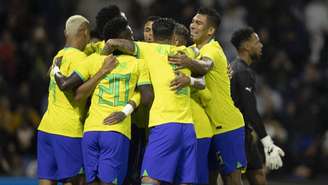 Imagem mostra jogadores da Seleção celebrando gol em amistoso preparatório para a Copa de 2022, contra Gana.