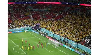 A torcida equatoriana constratava com os cataris