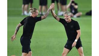 Seleção da Dinamarca treina para estreia no Catar