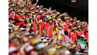 Torcedores do País de Gales durante partida contra o Irã pela Copa do Mundo do Catar 