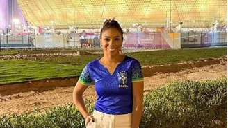 Belle Silva no Lusail Stadium, palco da final da Copa do Mundo (Foto: Reprodução / Youtube)