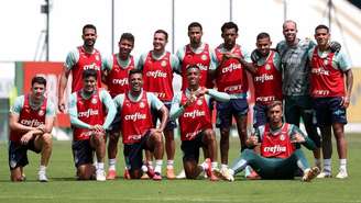 Jogadores do Palmeiras no último treino antes do duelo diante do São Bernardo. (Foto: Cesar Greco/Palmeiras)