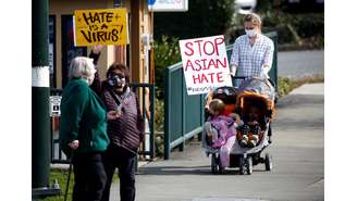 Protesto contra crimes de ódio nos EUA