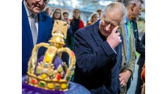 O rei Charles III durante visita à Alemanha