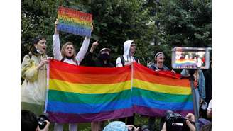 Ativistas protestam contra emendas à Constituição da Rússia em Moscou