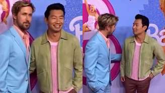 Barbie: Ryan Gosling e Simu Liu protagonizam “climão” no pink carpet -