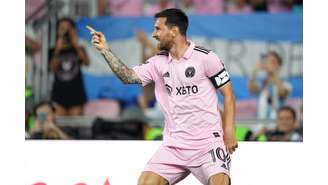 Lionel Messi comemora gol pelo Inter Miami contra o Orlando City