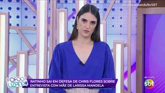 Chris Flores se emociona no Fofocalizando após receber críticas por entrevistar mãe de Larissa Manoela