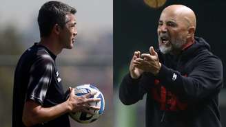 Bruno Lage, do Botafogo, e Sampaoli, do Flamengo (Fotos: Vitor Silva / Botafogo e Divulgação / Flamengo)