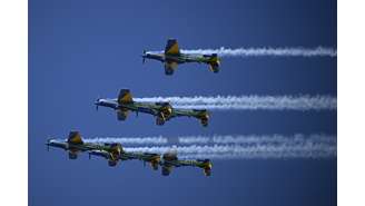 Aviões da Força Aérea Brasileira realizam voo de demonstração durante a cerimônia do Dia da Independência, em Brasília, no dia 07 de setembro,