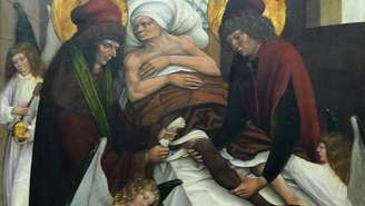 Obra provavelmente do século 16 retrata o suposto transplante de perna que os santos teriam realizado de forma milagrosa