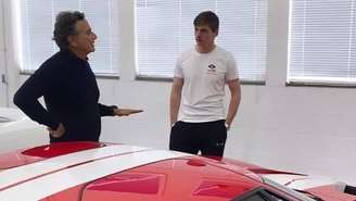 Verstappen se encuentra con Piquet antes del GP de Interlagos 2021.