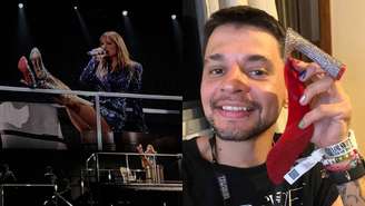 Felipe Conrado, fã de Taylor Swift, conseguiu pegar salto da cantora que quebrou em show no Rio de Janeiro.