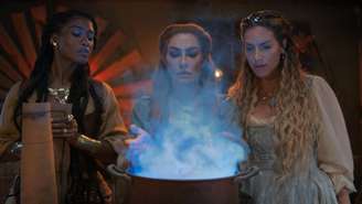 Cena de ‘A Magia de Aruna’, com Erika Januza (Latifa), Cleo (Cloe) e Giovanna Ewbank (Juno), no Disney+
