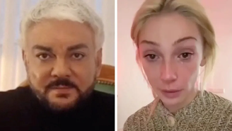 O cantor Philipp Kirkorov e a apresentadora de TV Nastya Ivleeva estão entre as celebridades que apareceram pedindo desculpas por terem aparecido quase nuas em uma festa privada