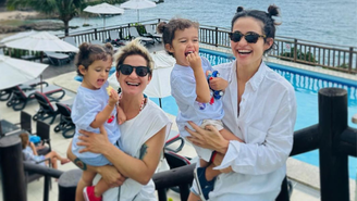 Nanda Costa e Lan Lahn com filhas