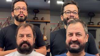 Antes e depois de cliente atendido pelo visagista Juarez Leite