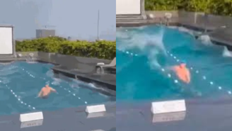 Homem fica preso em piscina de hotel em Taiwan durante terremoto