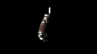 O segmento de foguete abandonado foi fotografado a cerca de 600 km acima da Terra