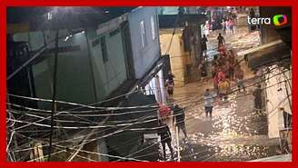 Adutora se rompe e enxurrada invade casas na zona norte do Rio