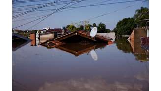 Registro da cidade de Canoas, no Rio Grande do Sul, neste domingo, 5