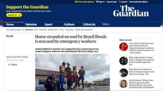 Resgate do cavalo "Caramelo" noticiado no The Guardian