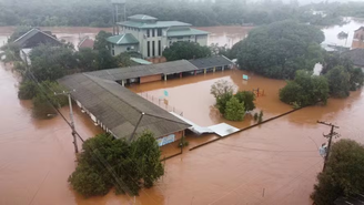 Escola Aurélio Porto, em Montenegro, no Vale do Taquari, após fortes chuvas