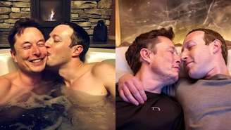 Imagens geradas por inteligência artificial de Elon Musk e Mark Zuckerberg como casal