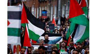 Manifestação em Dublin a favor dos palestinos