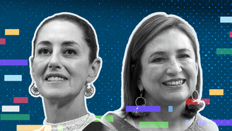 Ilustração com duas candidatas presidenciais do México