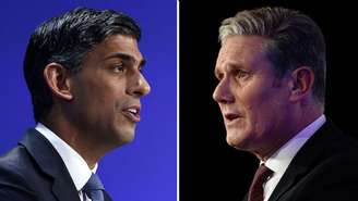 Rishi Sunak e Keir Starmer lideram os dois maiores partidos e disputam o cargo de primeiro-ministro