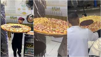 Restaurante viraliza com pizza 'Maracanã' de 80 cm