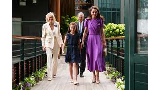 Kate Middleton cumprimentou atletas acompanhada de Charlotte, sua filha de 9 anos