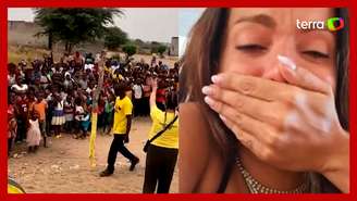 Anitta se emociona com inauguração de escola que ajudou a construir em Angola, na África