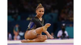 Paris 2024 Olympics - Artistic Gymnastics - Women's Qualification - Subdivision 5 - Bercy Arena, Paris, France - July 28, 2024. Flavia Saraiva of Brazil in action on the Floor Exercise.