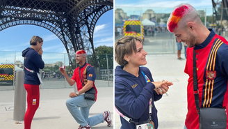 Judoca espanhola é pedida em casamento aos pés da Torre Eiffel