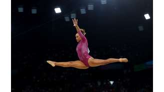 Rebeca Andrade na final da ginástica artística na Olimpíada de Paris