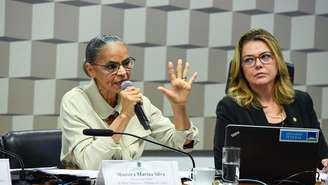 Ministra do Meio Ambiente e Mudança Climática, Marina Silva, e a presidente da CMA, Leila Barros Roque de Sá/Agência Senado