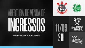 Corinthians divulga informações sobre venda de ingressos para jogo da Copa do Brasil. 