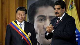 Xi Jinping e Nicolás Maduro, em imagem de 2014. A China apoiou de diversas formas o governo venezuelano nos últimos anos.