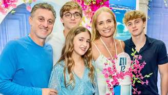 Angélica, Luciano Huck, Eva, Benício e Joaquim