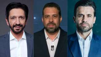 Ricardo Nunes (MDB), Guilherme Boulos (PSOL) e Pablo Marçal (PRTB)