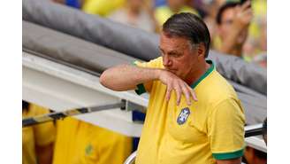 O ex-presidente Jair Bolsonaro durante protesto contra o STF, no Dia da Independência, na Avenida Paulista, em São Paulo.