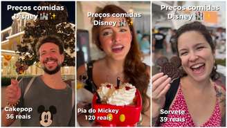 Influenciadores revelam valores de algumas comidas de parques da Disney